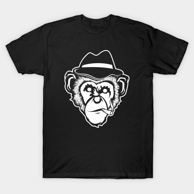 Monkey Head Smoking T-Shirt by brographic